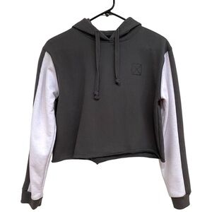 Cotton On Haus of Black Long Sleeves Gray & White Cropped Hoodie Women's Size S